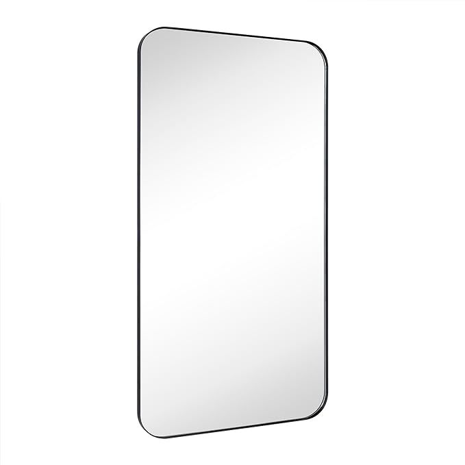 30x60'' Matt Black Full Length Floor Mirror Full Body Bathroom Mirror Stainless Steel Metal Frame... | Amazon (US)