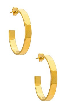 joolz by Martha Calvo Hammered Simi Hoops in Gold from Revolve.com | Revolve Clothing (Global)
