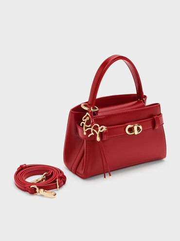 Aubrielle Horse-Motif Belted Top Handle Bag
    
         - Tomato Red | Charles & Keith UK
