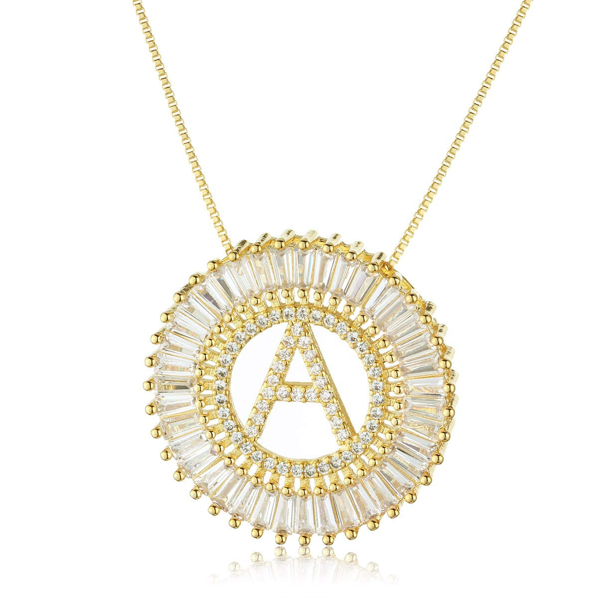 COTTVOTT A-Z Alphabet Pendant Necklaces Charms Women Initial Letter Chain Necklace 4 Colors | Amazon (US)