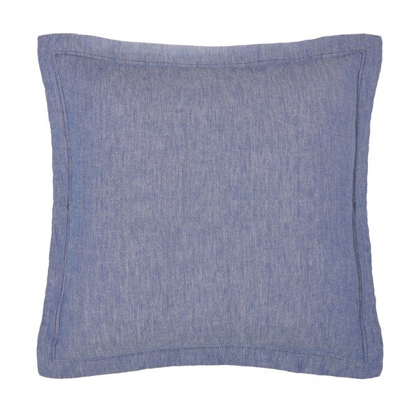 Gap Home Washed Denim Decorative Square Throw Pillow Dark Blue 18" x 18" | Walmart (US)