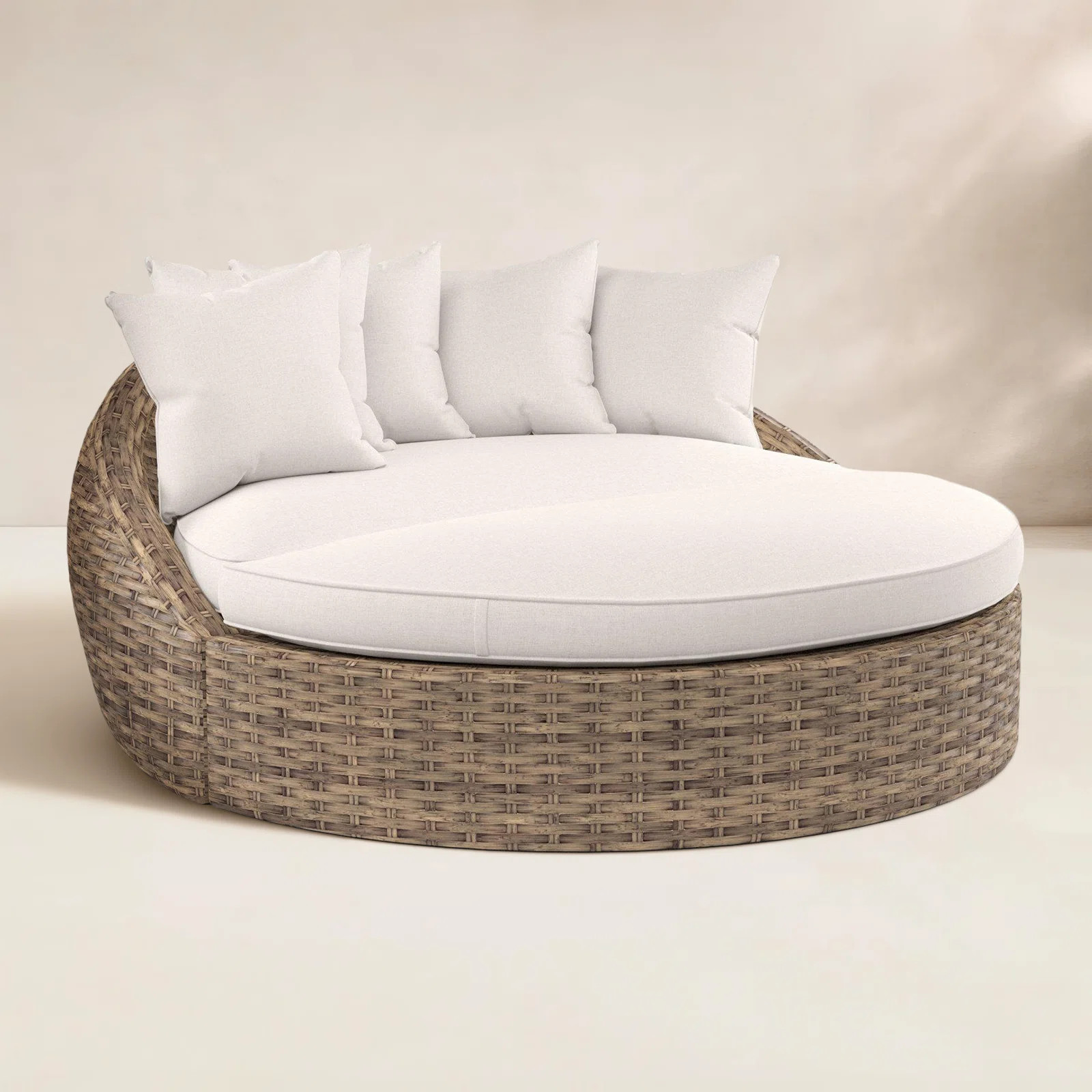 Havana 68.50'' Wide Circle Premium All-Weather Wicker Patio Daybed with Sunbrella® Cushions | Wayfair North America