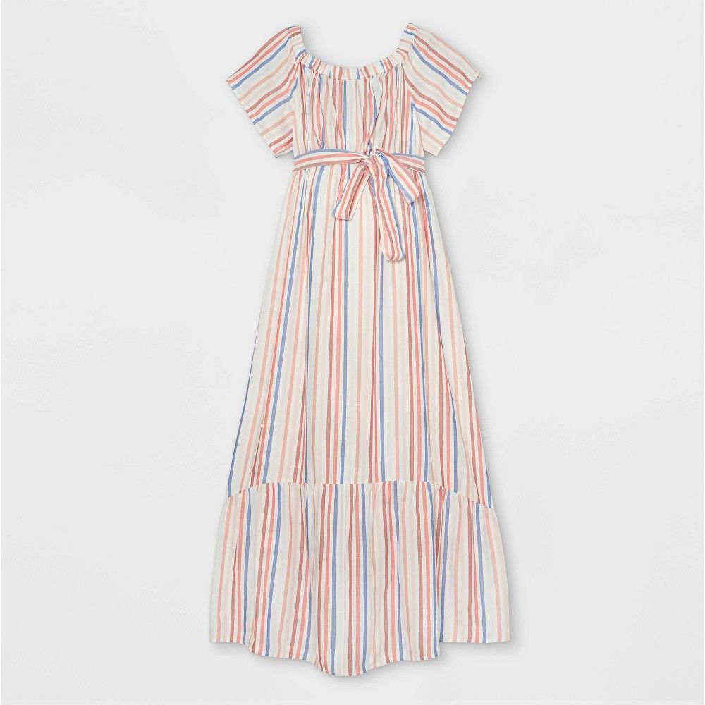Striped Short Sleeve Woven Maternity Dress - Isabel Maternity by Ingrid & Isabel M, MultiColored | Target