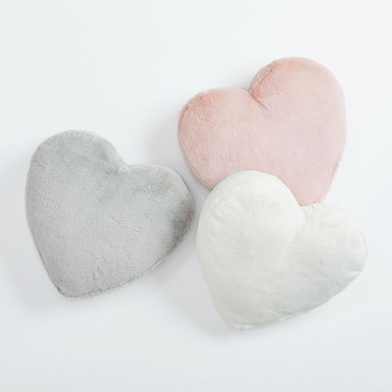 Faux-Bunny Recycled Fur Heart Pillow | Pottery Barn Teen