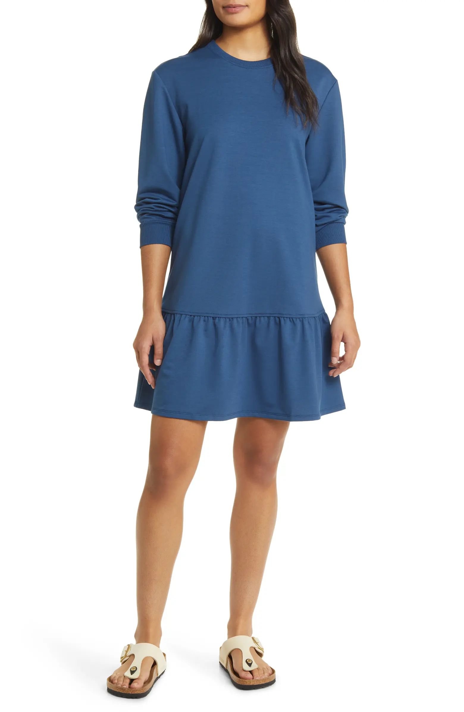 Long Sleeve Drop Waist Sweatshirt Dress | Nordstrom