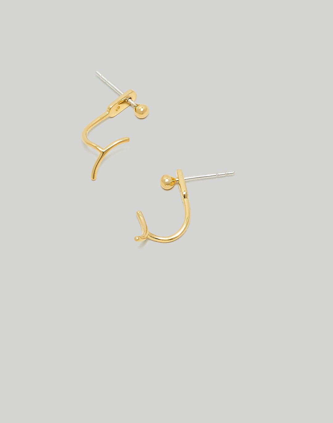 Delicate Collection Demi-Fine 14k Plated Curved Stud Earrings | Madewell