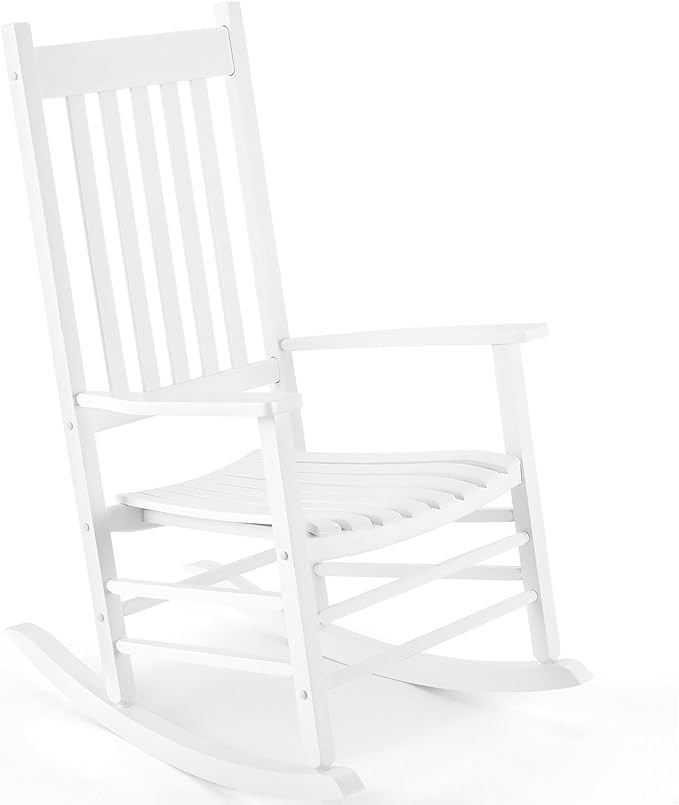 MAMIZO Wooden Rocking Chair Outdoor with High Back,Rocking Chair Indoor Oversized Easy to Assembl... | Amazon (US)