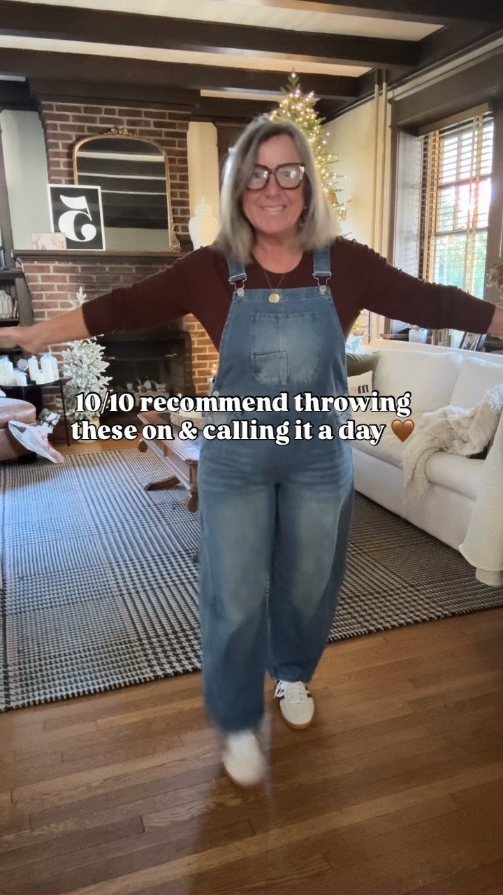 Be comfy. 🤎  
Overalls: Large
Ribbed shirt: Mediumm
Sneakers: TTS

#LTKStyleTip #LTKShoeCrush 

#LTKWorkwear