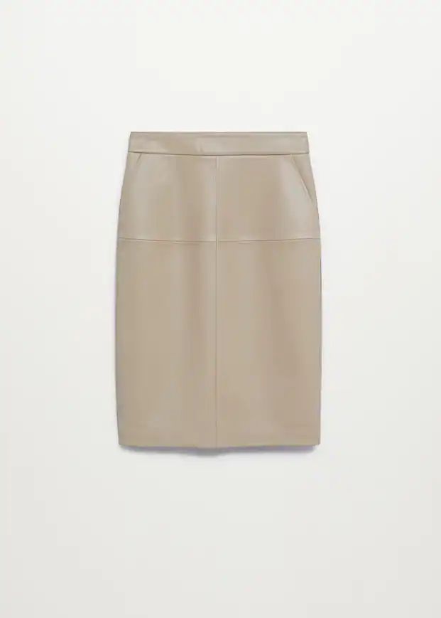 Faux-leather pencil skirt | MANGO (US)