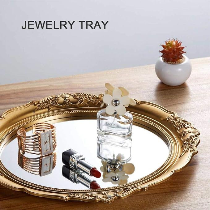 OMIRO Decorative Wall Mirror, Vintage Hanging Mirrors for Bedroom Living-Room Dresser Decor, Oval... | Amazon (US)