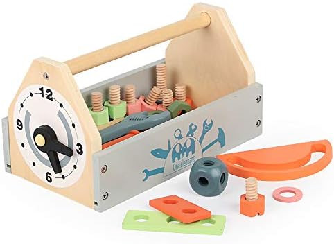 Wooden Tool Toy Toolbox Toddler Educational Construction Kids Toys Play Accessories Set Creative ... | Amazon (US)