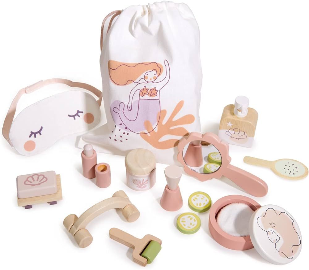 Tender Leaf Toys - Spa Retreat Set - 20 Piece Pretend Play Wood Pamper Set with Drawstring Bag - ... | Amazon (US)