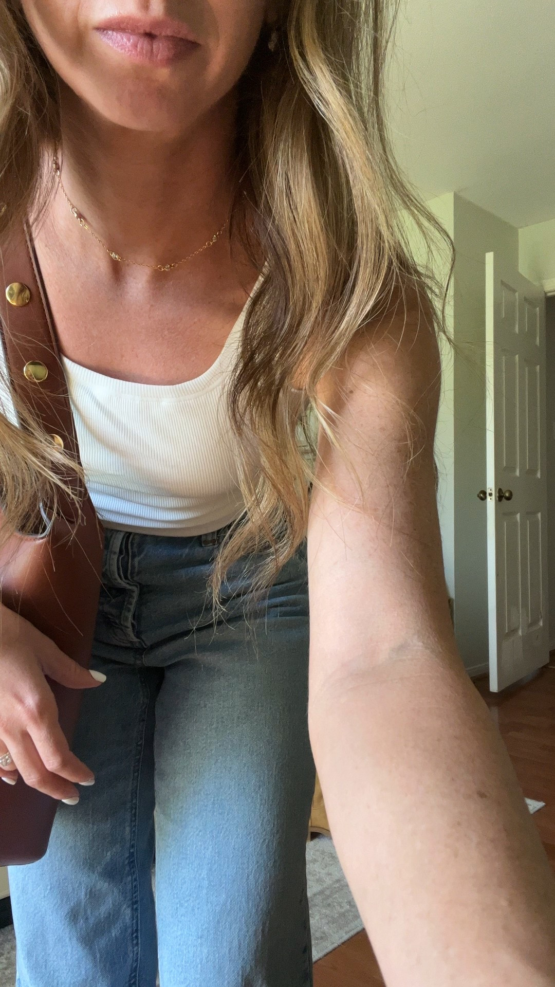 Headed to mops/MomCo and this is my casual jeans and tank outfit! I sized down one in the jeans and up one in the tank. Shoes are true to size. This bucket bag from Walmart is so cute!!

#LTKItBag #LTKFindsUnder50 #LTKShoeCrush