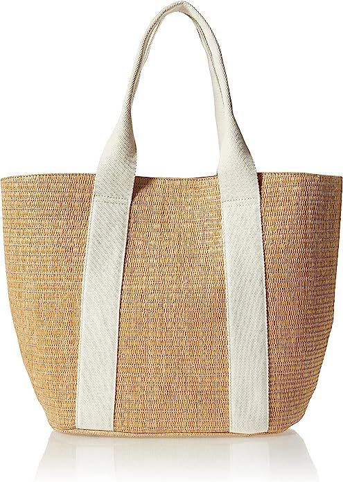 The Drop Women's Tracy Large Canvas Detail Straw Tote | Amazon (US)