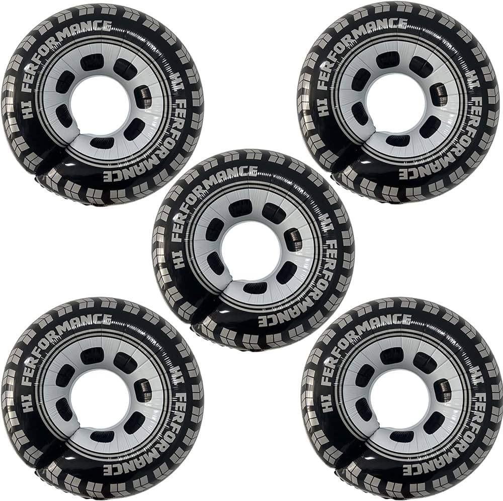 CYMYLAR 5pcs 30inch wheel balloons-race cars hot wheels birthday party decorations supplies for m... | Amazon (US)