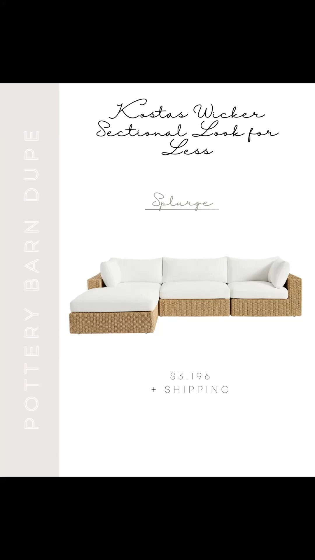 If you love the look of the Pottery Barn Kostas outdoor sectional but not the price tag, these are the best look-for-less options I’ve found. Same beautiful natural wicker frame and crisp white cushions with that gorgeous low profile modular design, just way more budget friendly 🤍 Linking my favorites here so you can easily compare.

#LTKSeasonal #LTKSaleAlert #LTKHome