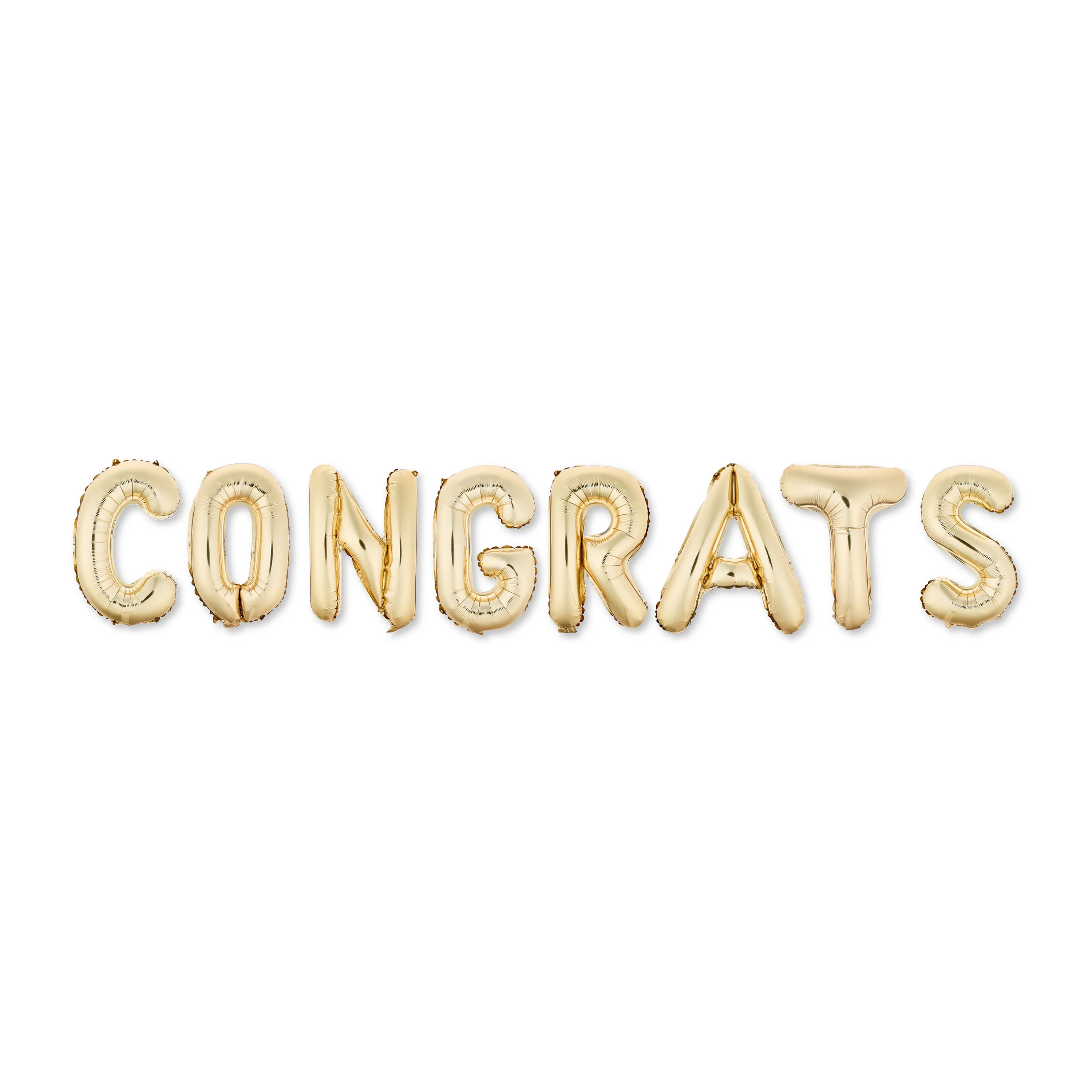 Gold Congrats Air-Filled Nylon Balloon Banner, 11 Pieces, by Way To Celebrate | Walmart (US)