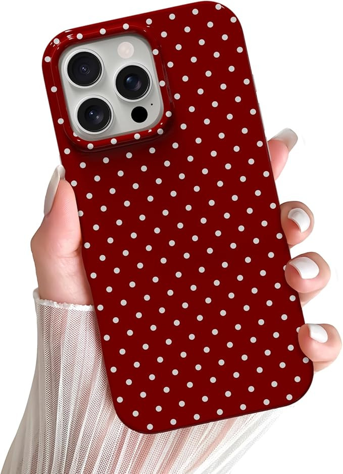 Yeddabox for iPhone 16 Pro Case Cute Polka Dot Phone Case Soft TPU Slim Shockproof Phone Cover fo... | Amazon (US)