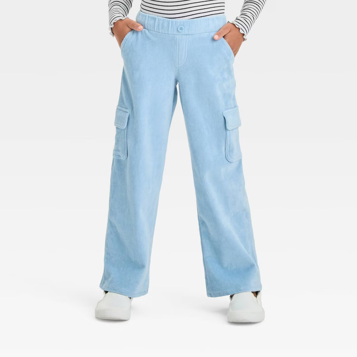 Girls' Cozy Ribbed Wide Leg Cargo Pants - Cat & Jack™ | Target