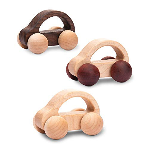 let's make 3pc Wooden car Toys Montessori Nursing Wooden Rattle Toy Cars, Handcrafted Wooden Eco Friendly Toy Car | Amazon (US)