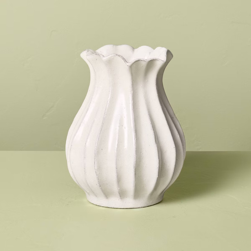 Pleated Ceramic Vase
