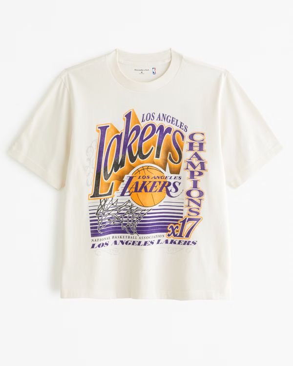 Men's Los Angeles Lakers Vintage-Inspired Graphic Tee | Men's Tops | Abercrombie.com | Abercrombie & Fitch (US)