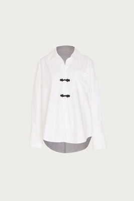 Oversized Poplin Shirt (White/Black) | SAME