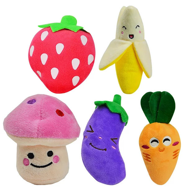 Stuffed Dog Toy, 5 Pack Dog Squeaky Plush Toys Cute Small Dog Puppy Toys Fruits Snacks Vegetables... | Walmart (US)