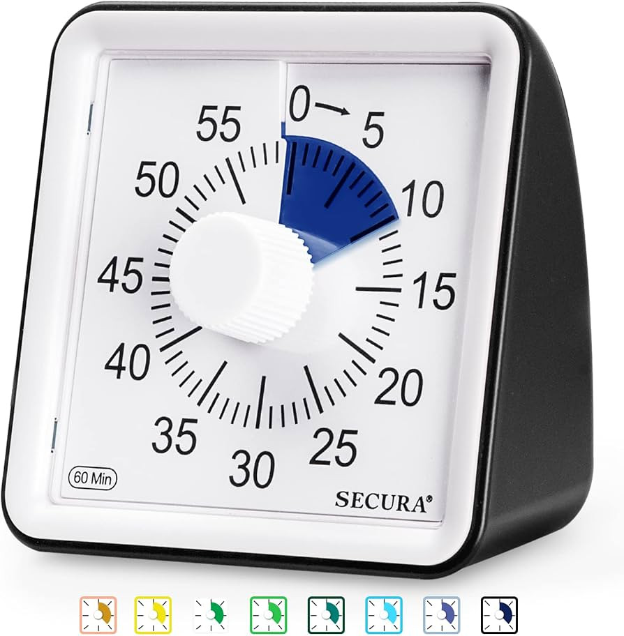 Secura 60-Minute Visual Timer, Classroom Classroom Timer, Countdown Timer for Kids and Adults, Ti... | Amazon (US)