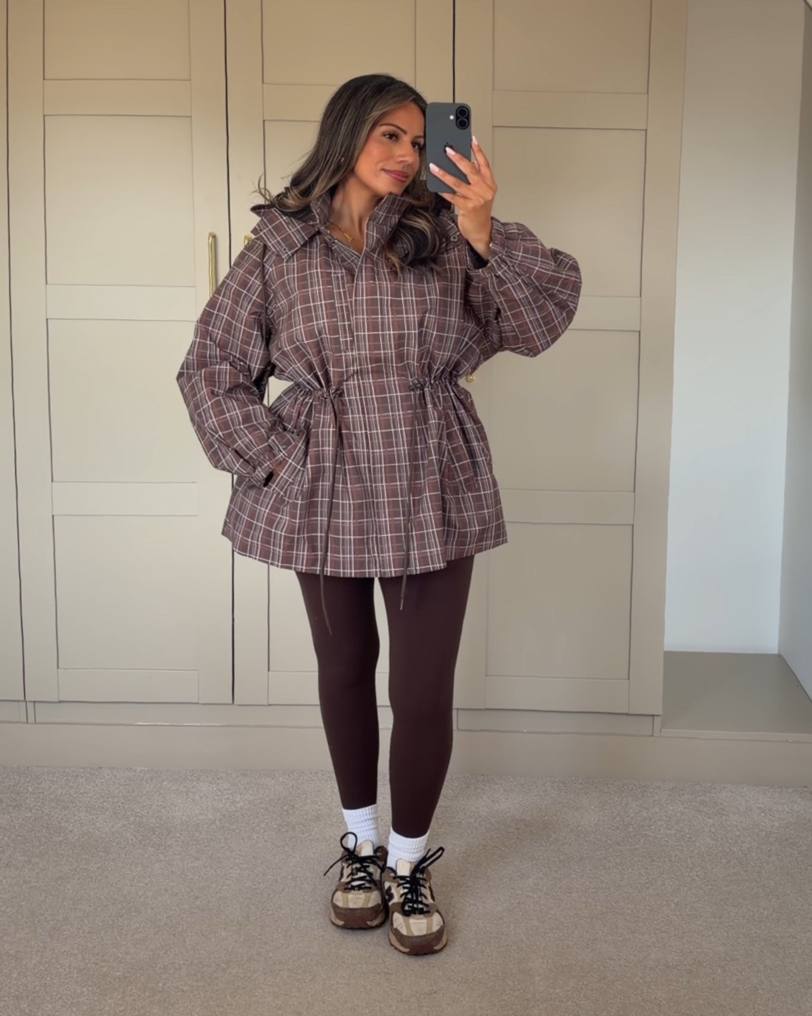 New in check jacket with a cinched in waist and hood 🙌🏽🤎

#LTKuk #LTKautumn #LTKstyletip