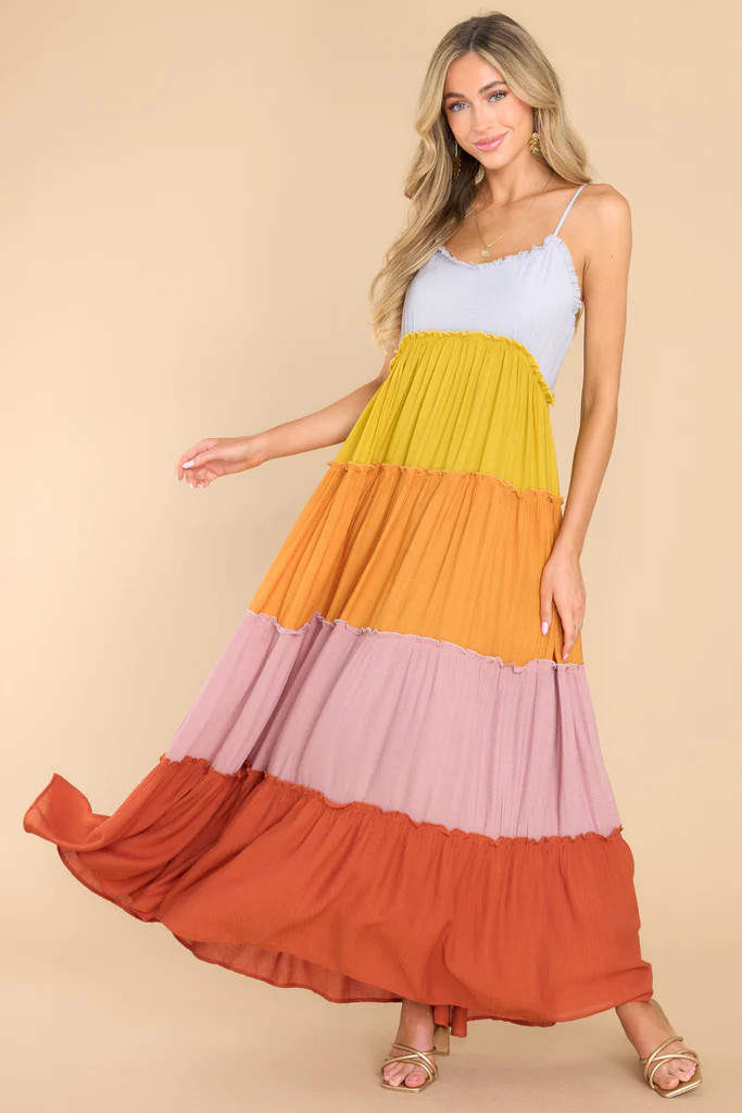 Daisy For You Rust Multi Maxi Dress | Red Dress 