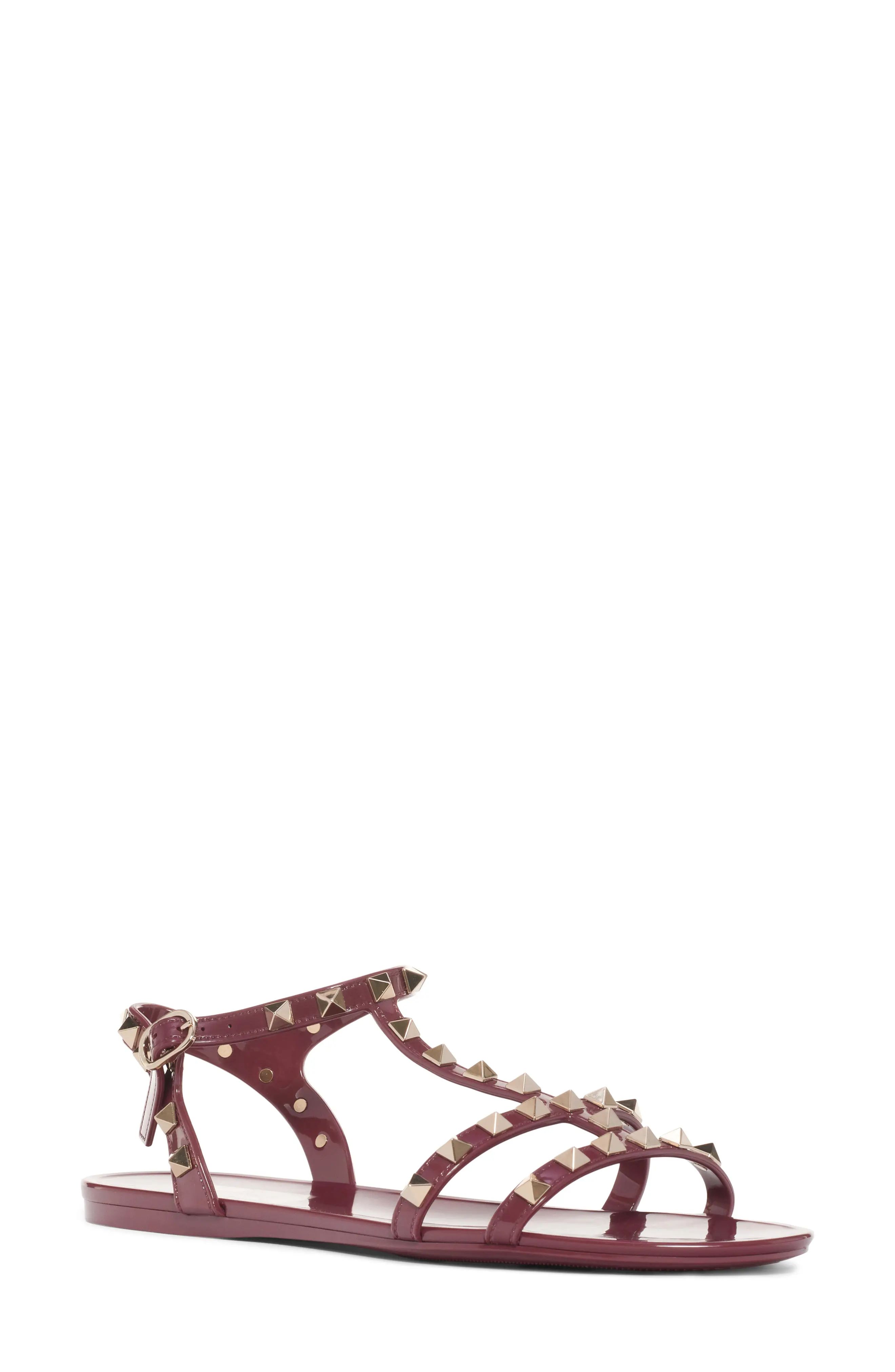 Women's Valentino Garavani Rockstud Sandal, Size 6US - Burgundy | Nordstrom