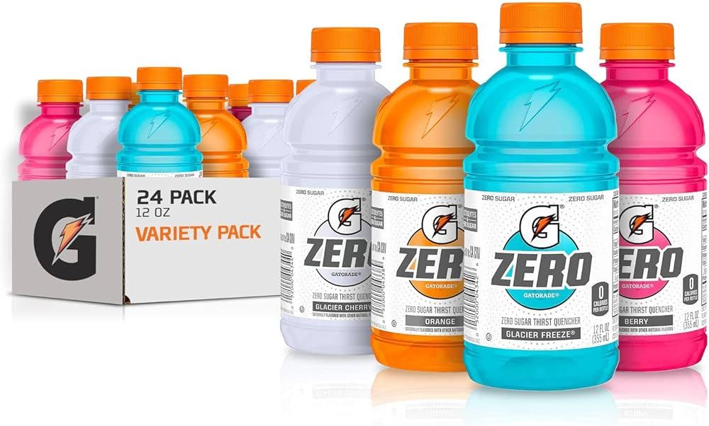 Gatorade Zero Sugar Thirst Quencher, Glacier Cherry Variety Pack, 12 Fl Oz (Pack of 24) | Amazon (US)