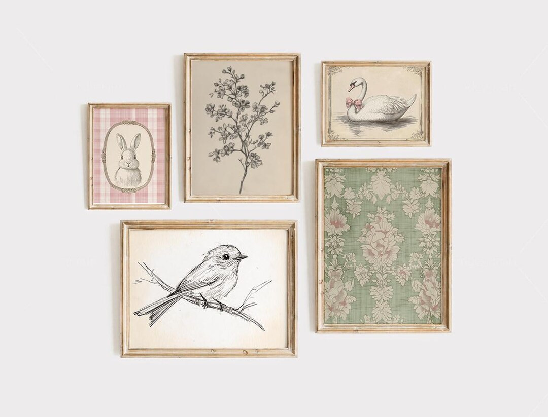 Vintage Nursery Prints Duck Nursery Prints Farmhouse Nursery Art Wildflower Wall Decor Baby Girl ... | Etsy (US)
