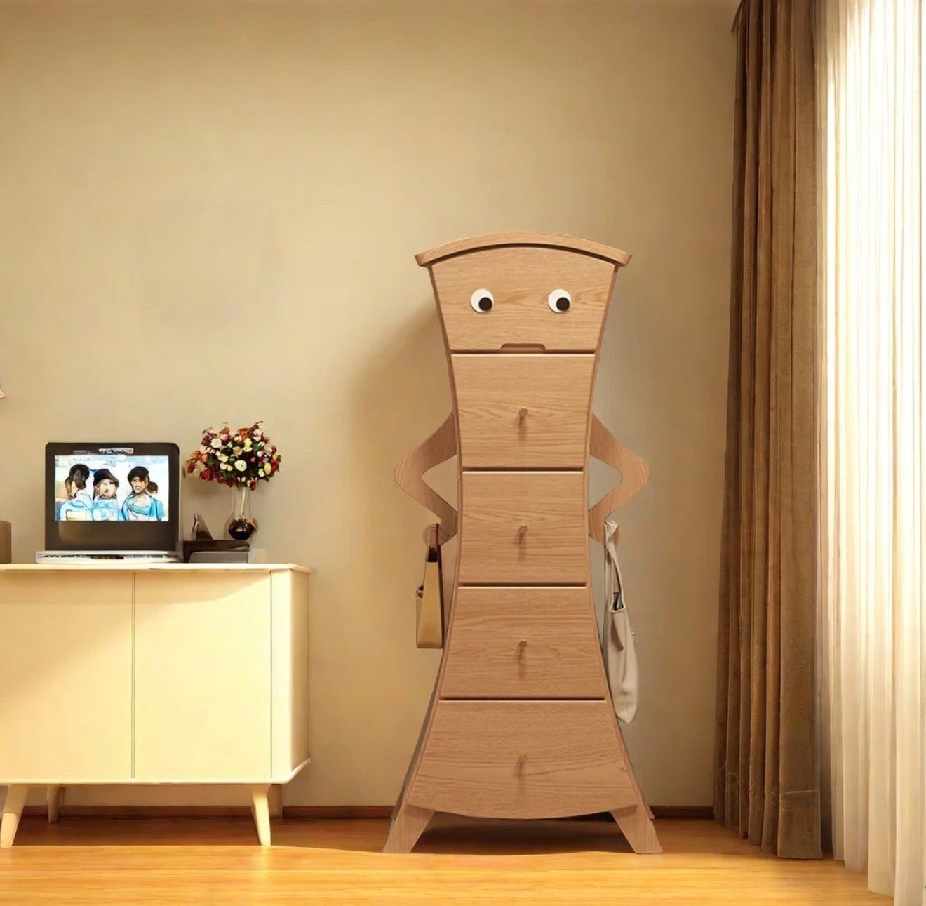 Accent  cabinet with abstract shape @Wayfair 

#LTKSaleAlert #LTKHome #LTKKids