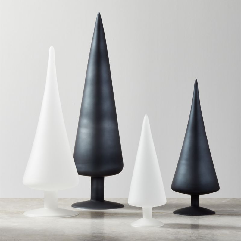 Paz Steel and Frosted Glass Trees Set of 4 | CB2 | CB2