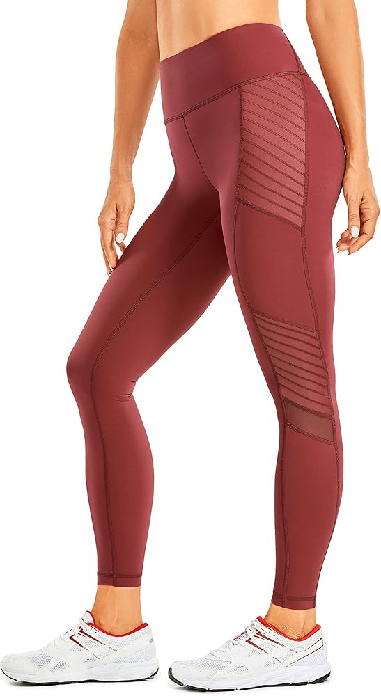 CRZ YOGA Women's Naked Feeling Workout Leggings 25 Inches - High Waisted Moto Leggings Mesh Yoga ... | Amazon (US)