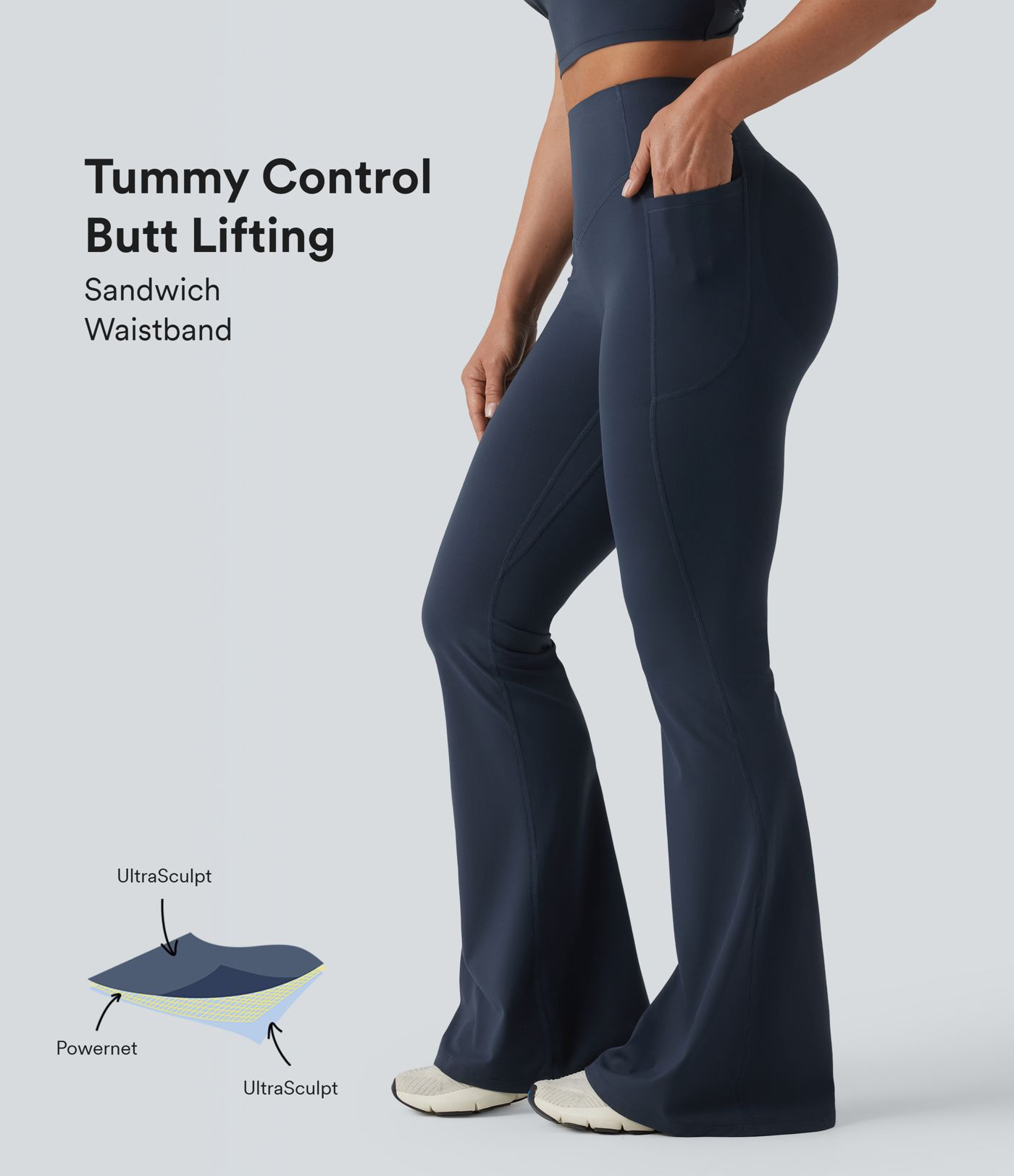 Women’s Halara UltraSculpt™ High Waisted Scrunch Butt Lifting Tummy Control Shaping Yoga Flar... | HALARA
