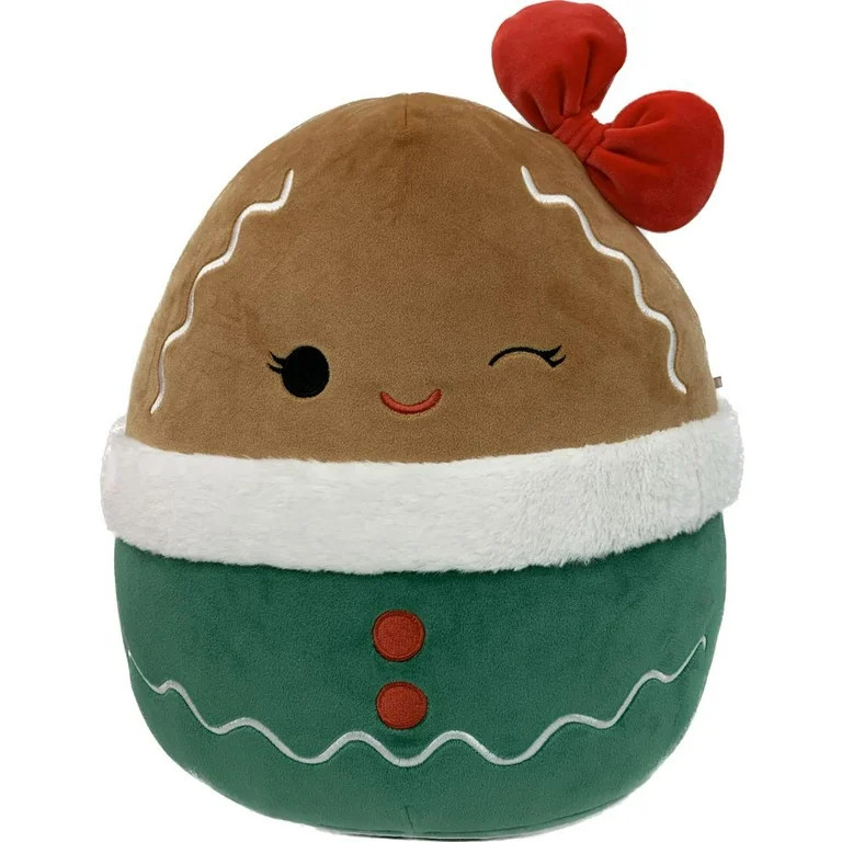 Squishmallows 12-inch Gina Gingerbread Cookie with Green Dress Child's Ultra Soft Plush | Walmart (US)