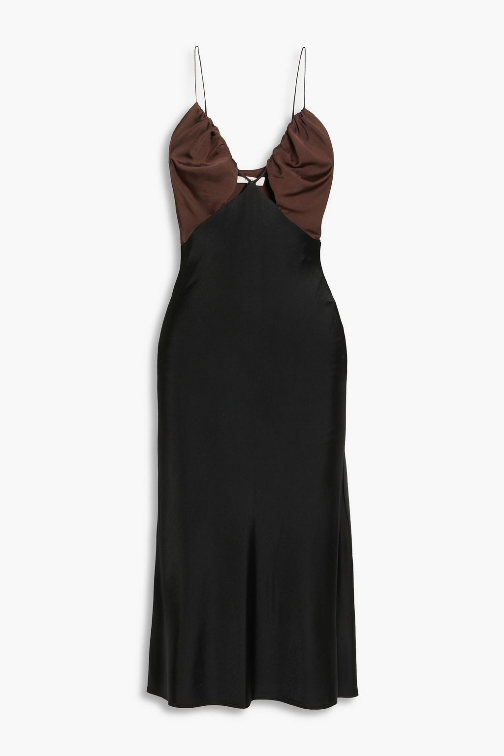 Harper cutout ruched jersey midi dress | The Outnet (US and CA)