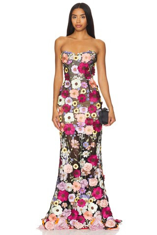 Bronx and Banco Jasmine Gown in Black Multi Floral from Revolve.com | Revolve Clothing (Global)
