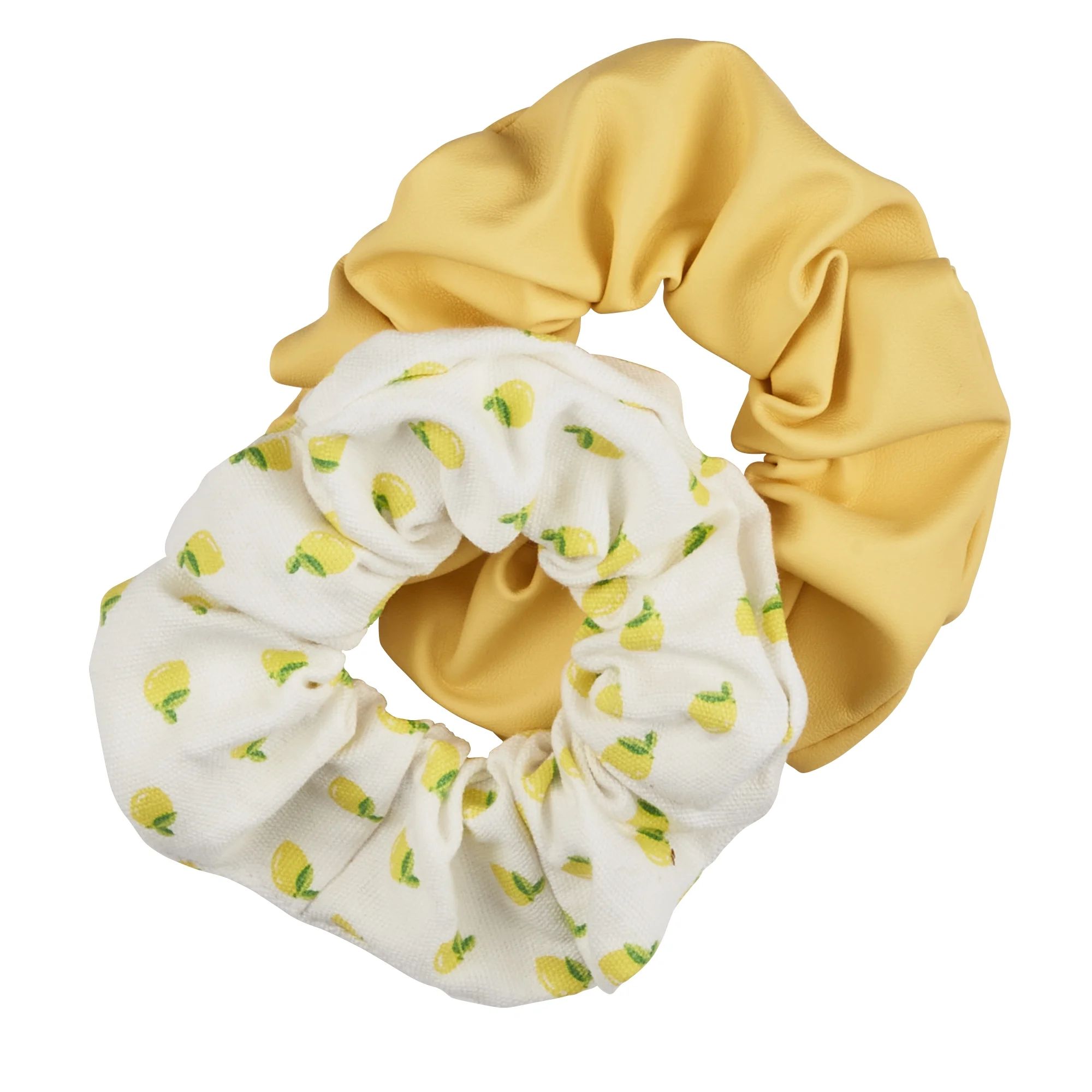 The Home Edit Scrunchies in Yellow Faux Leather and Lemon Print, 2ct | Walmart (US)