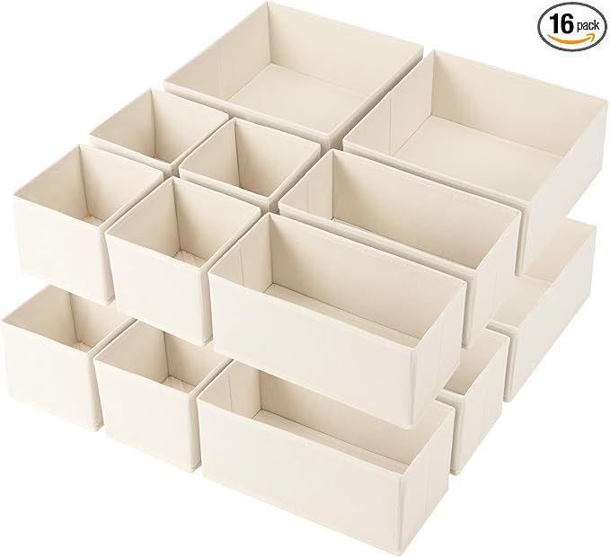 Criusia Drawer Organizer Clothes,16 Pack Underwear Drawer Organizers, Foldable Closet Organizers ... | Amazon (US)