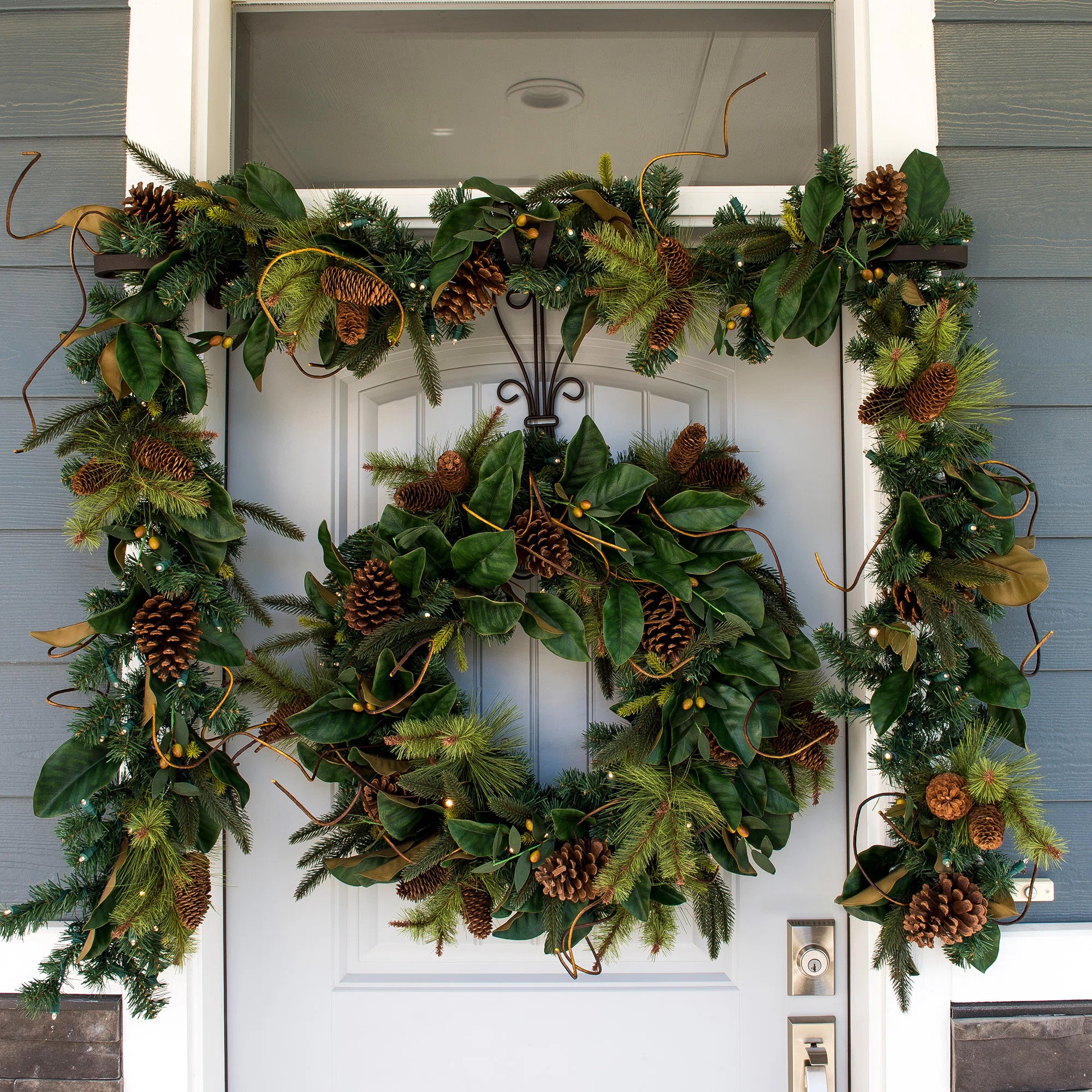 9 ft. Artificial Garland with Lights - Magnolia Leaf | Wayfair North America
