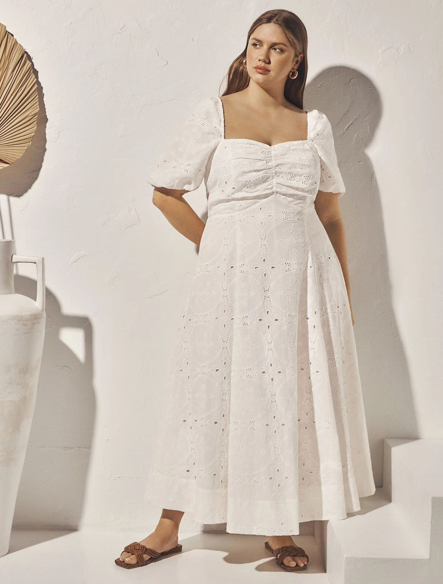 Bellona Curve Broderie Midi Dress | Forever New (AU)