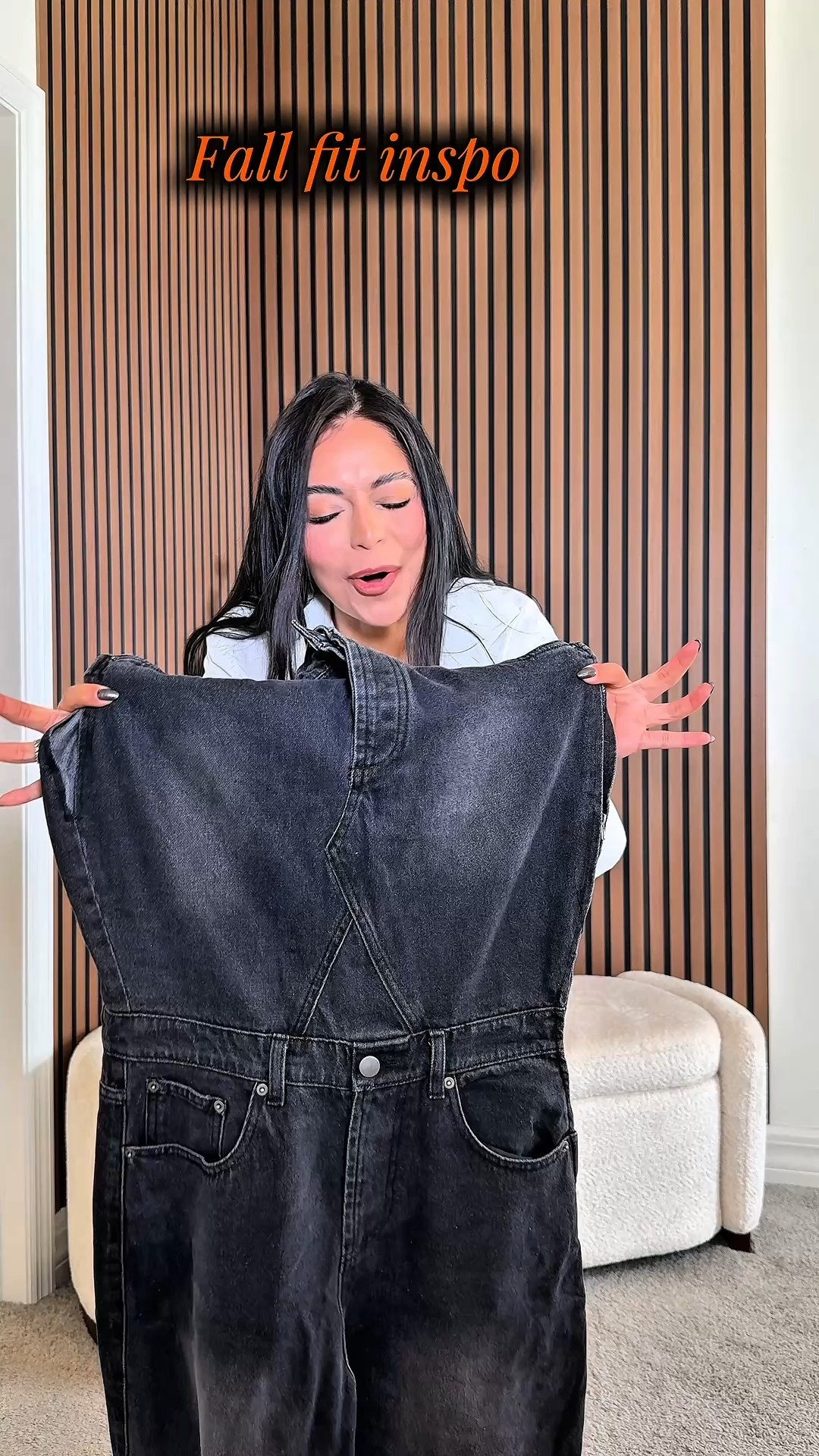 Search: Dakota denim jumpsuit on fashionnova, it is talk girl friendly!! I had to do alterations on the bottom. But I love it 😍