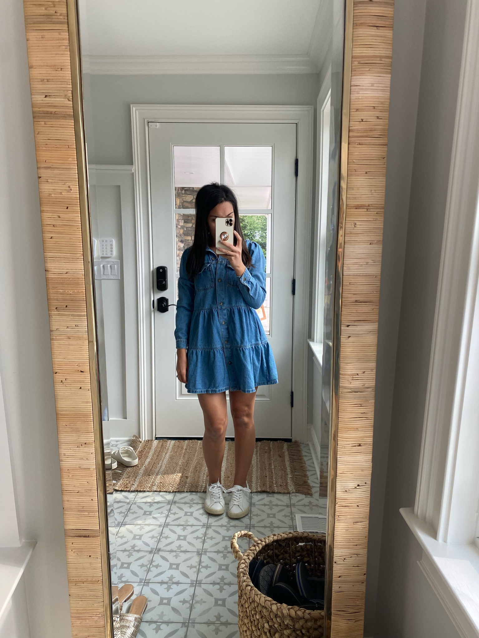 I love a good denim dress moment. You can dress it up or down like I did here. This look transitions from meetings to after school mom duties seamlessly. #Spring 

#LTKSeasonal #LTKstyletip #LTKFind