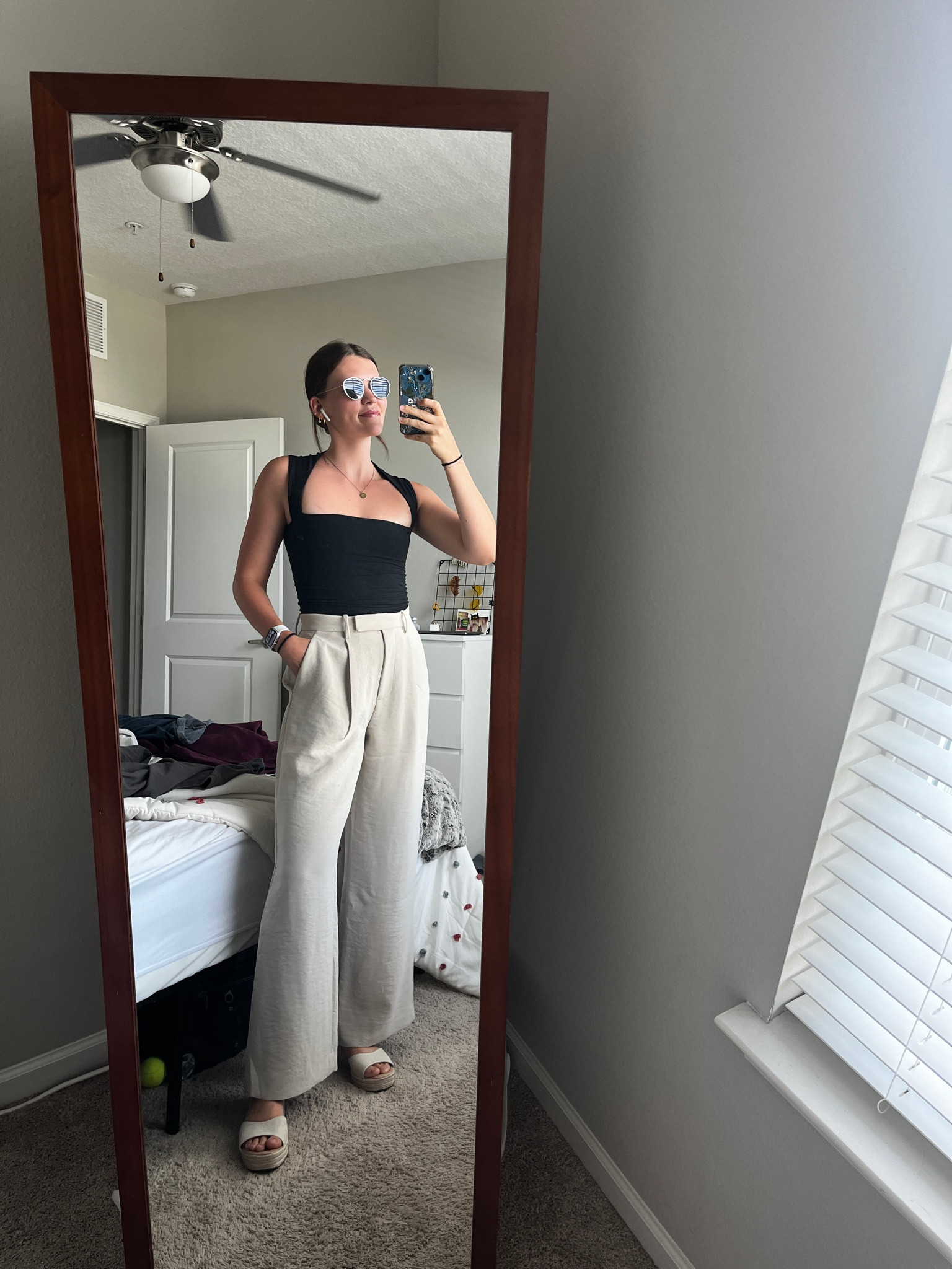 Love this dressy look from Abercrombie! Their curve love pants are so flattering for gym girls - wide in the quads and tight in the waist!

Pants are size 3 and top is a small!

Dress pants, Abercrombie, curve love, white pants, black top, going out look 

#LTKStyleTip #LTKWorkwear #LTKFindsUnder50