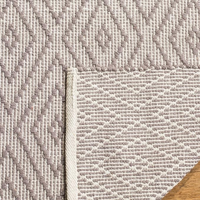 SAFAVIEH Montauk Collection Area Rug - 9' x 12', Grey & Ivory, Handmade Trellis Cotton, Ideal for... | Amazon (US)