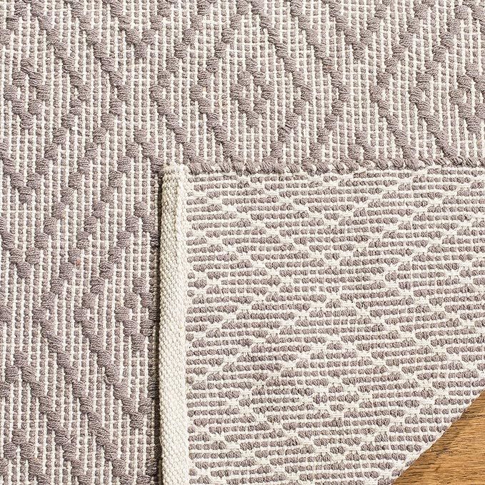 SAFAVIEH Montauk Collection Area Rug - 9' x 12', Grey & Ivory, Handmade Trellis Cotton, Ideal for... | Amazon (US)